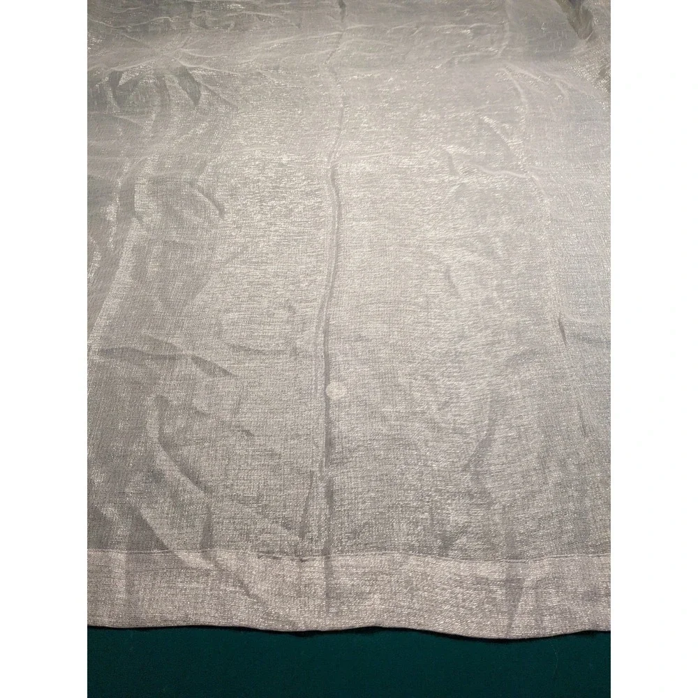 7 Panels - Silver Metallic Coarse Sheer Curtain 62